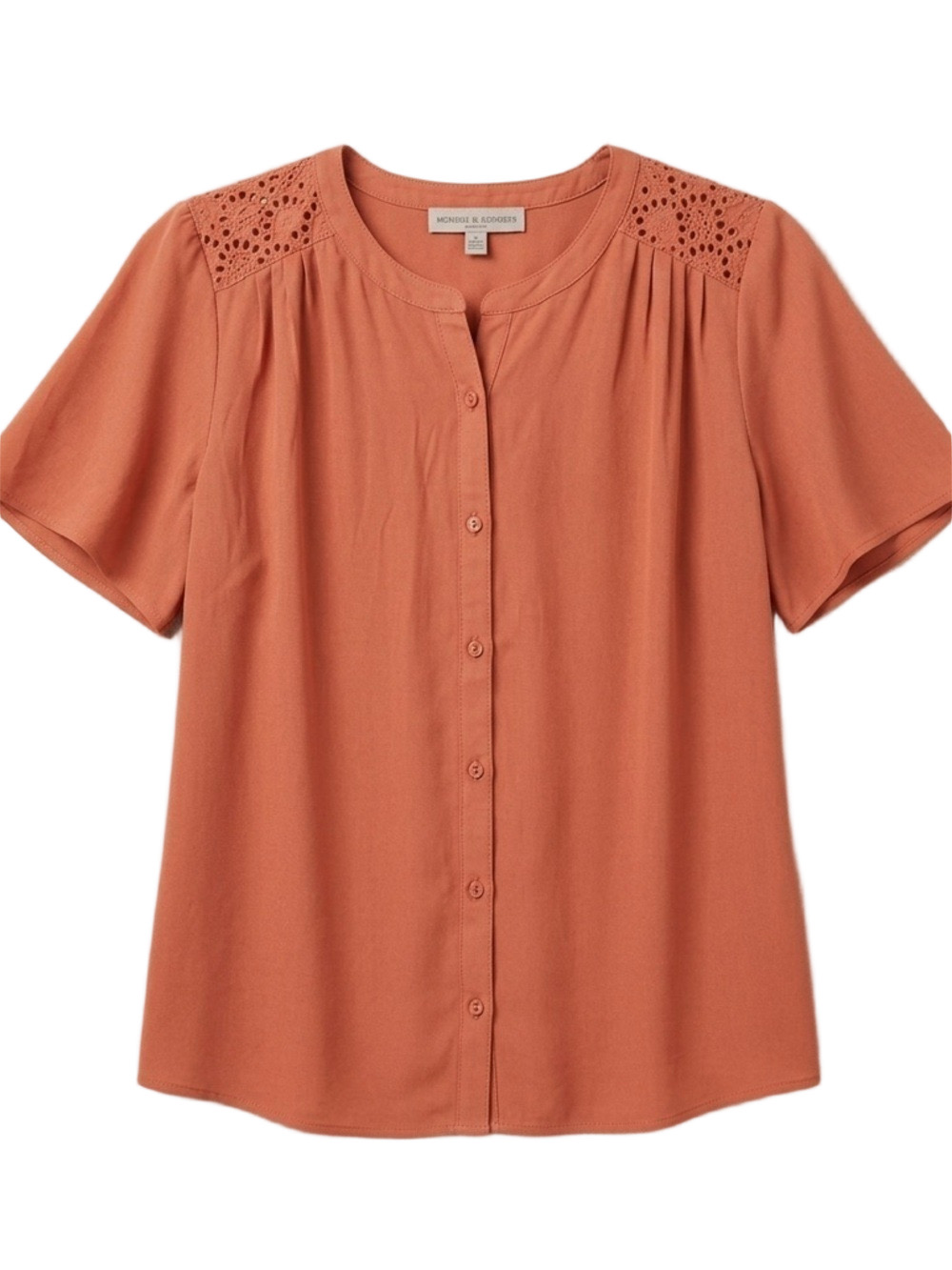 Daniel Rainn Coral Eyelet Blouse Small
